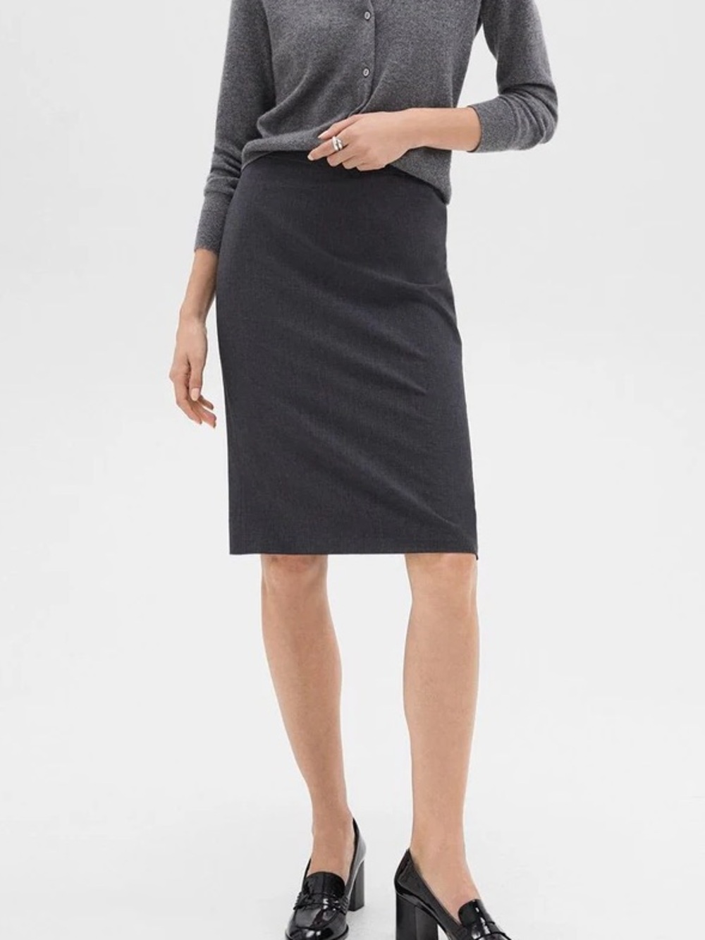 VTG Theory Charcoal Gray Wool Pencil Skirt